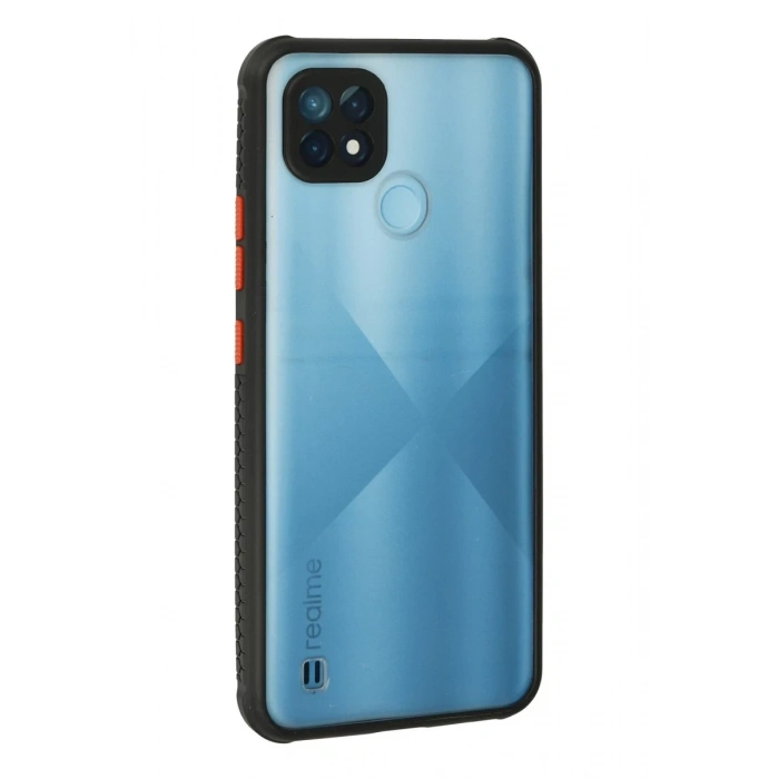 Realme C21 Uyumlu Kılıf Miami Şeffaf Silikon - Siyah