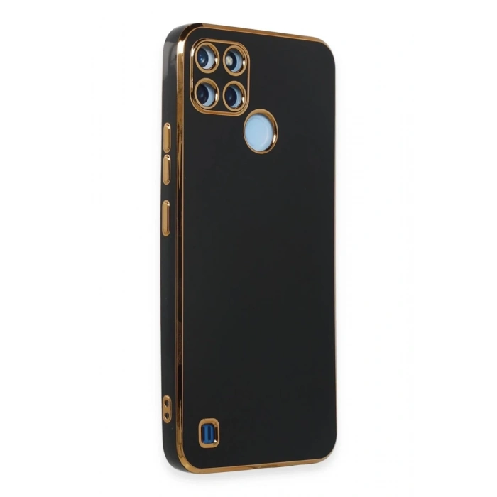 Realme C25Y Uyumlu Kılıf Volet Silikon - Siyah