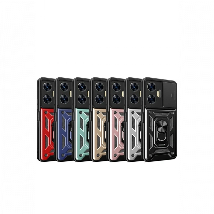 Realme C55 Kılıf Pars Lens Yüzüklü Silikon - Siyah