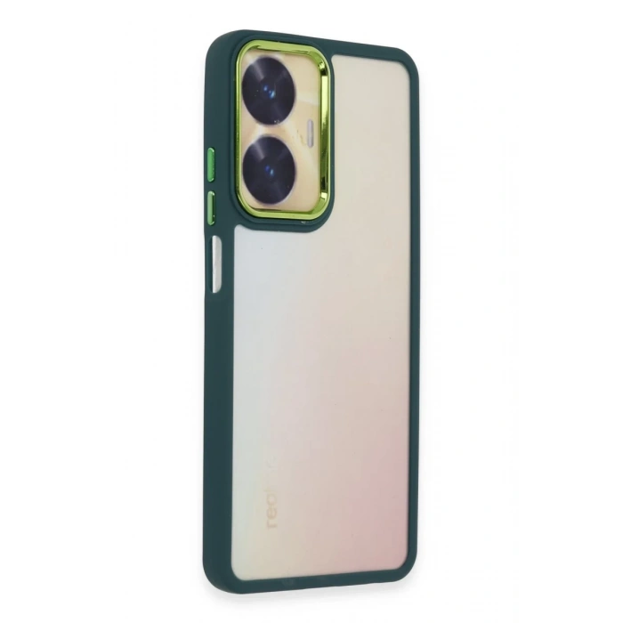 Realme C55 Uyumlu Kılıf Dora Kapak - Haki Yeşil