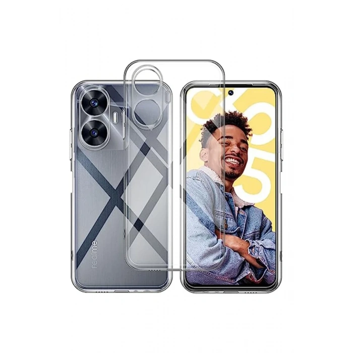 Realme C55 Uyumlu Kılıf Lüx Şeffaf Silikon