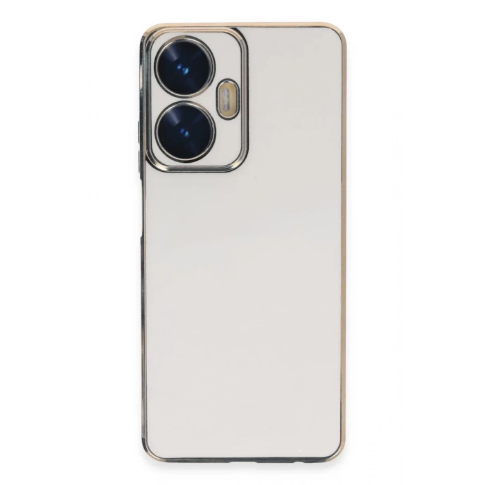 Realme C55 Uyumlu Kılıf Volet Silikon - Beyaz