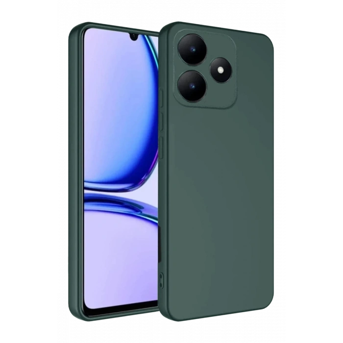 Realme C61 Kılıf First Silikon - Koyu Yeşil