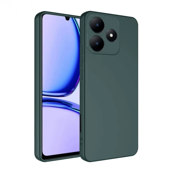 Realme C61 Uyumlu Kılıf First Silikon - Koyu Yeşil