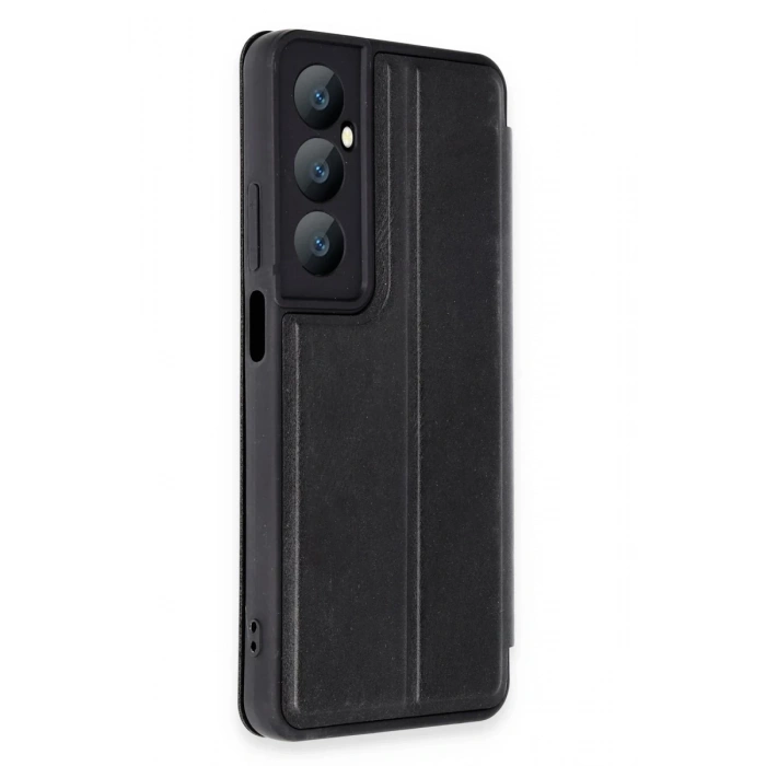 Realme C65 Uyumlu Kılıf Flip Cover - Siyah
