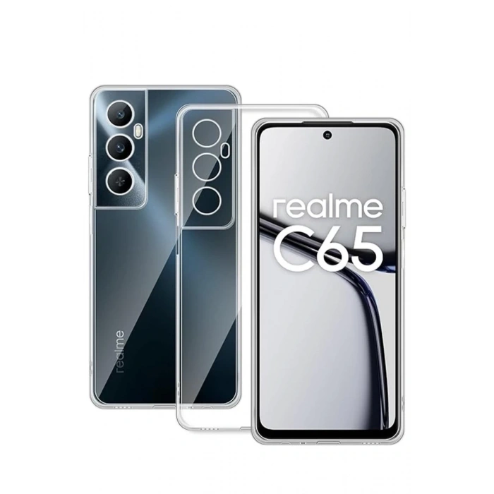 Realme C65 Uyumlu Kılıf Lüx Şeffaf Silikon