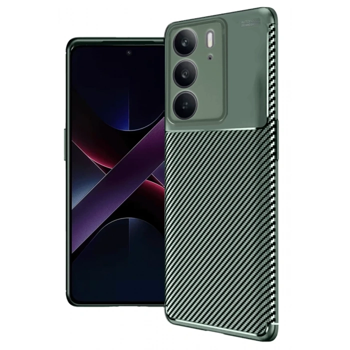 Realme C75 4G Auto Focus Karbon Kapak - Koyu Yeşil