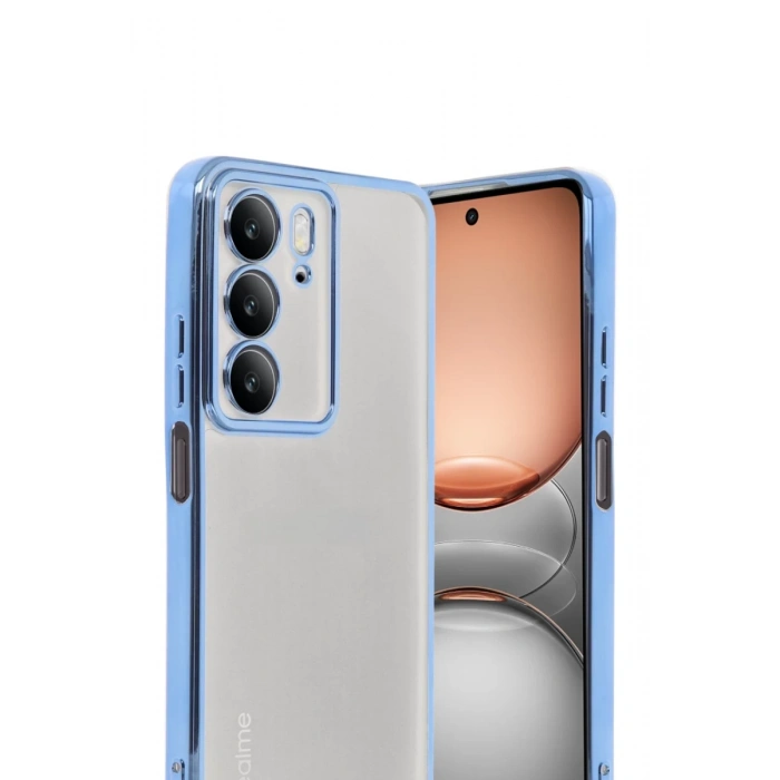 Realme C75 4G Uyumlu Kılıf Lensli Silikon - Açık Mavi