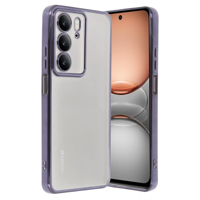 Realme C75 4G Uyumlu Kılıf Lensli Silikon - Mor