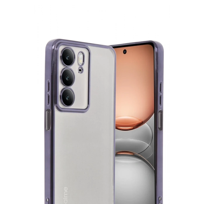 Realme C75 4G Uyumlu Kılıf Lensli Silikon - Mor