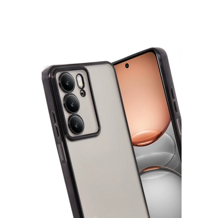 Realme C75 4G Uyumlu Kılıf Lensli Silikon - Siyah
