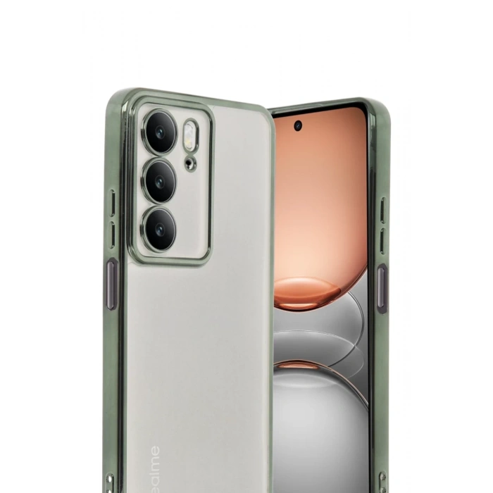 Realme C75 4G Uyumlu Kılıf Lensli Silikon - Yeşil
