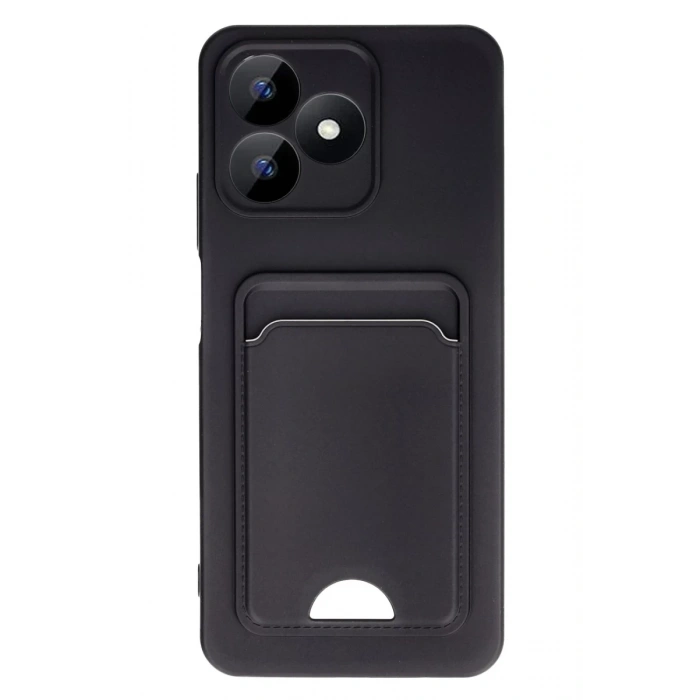 Realme Note 50 4G Kılıf Kelvin Kartvizitli Silikon - Siyah