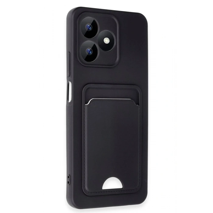 Realme Note 50 4G Kılıf Kelvin Kartvizitli Silikon - Siyah