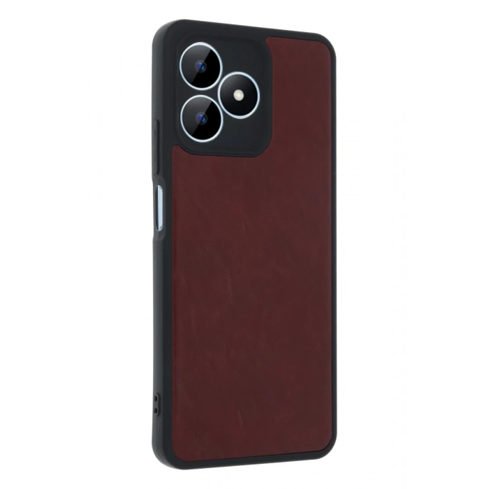Realme Note 50 4G Uyumlu Kılıf Aras Deri Kapak - Bordo