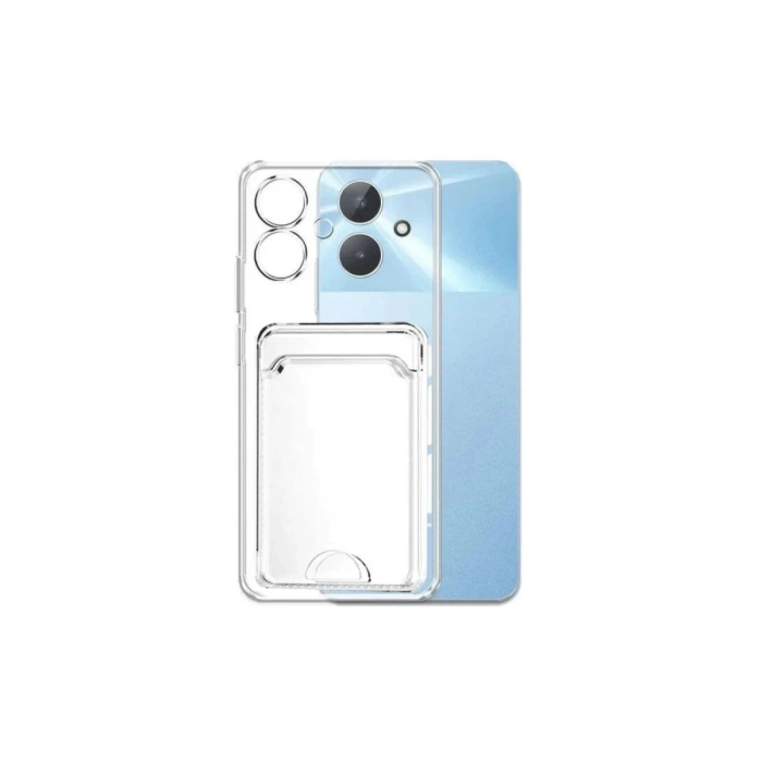 Realme Note 60 Kılıf Kart Şeffaf Silikon - Şeffaf