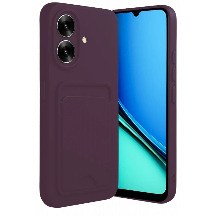 Realme Note 60 Uyumlu Kelvin Kartvizitli Silikon - Derin Mor