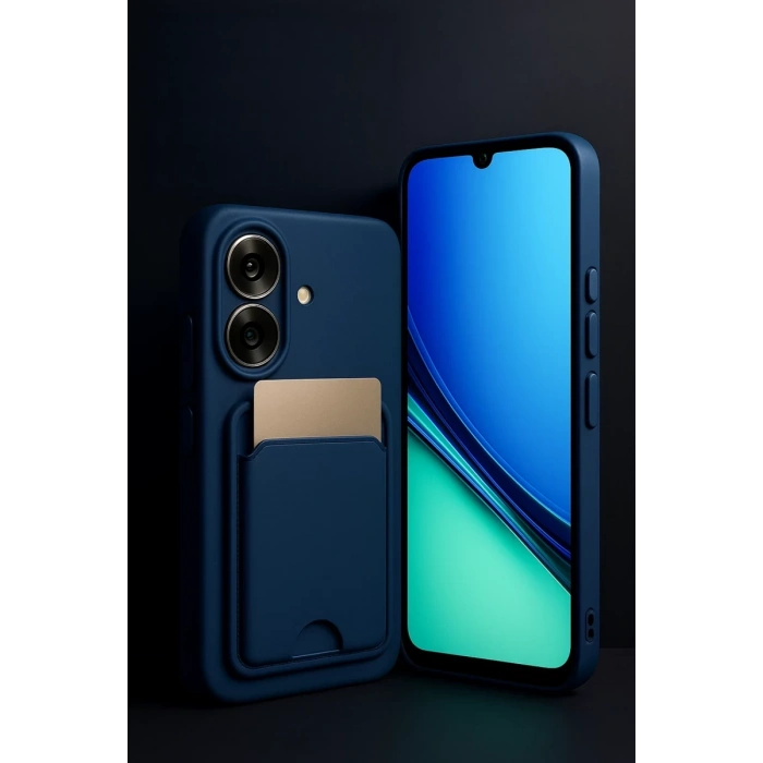 Realme Note 60 Uyumlu Kelvin Kartvizitli Silikon - Derin Mor