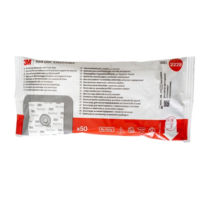 RED DOT 2228 Köpük EKG Elektrodu - 4cm x 3,3cm - 50li