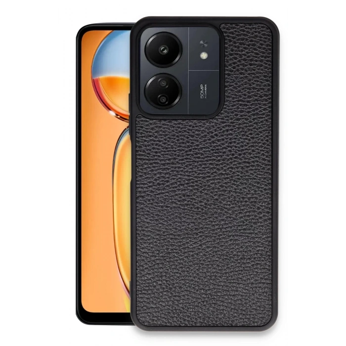 Xiaomi Redmi 13C Kılıf Aras Deri Kapak - Siyah