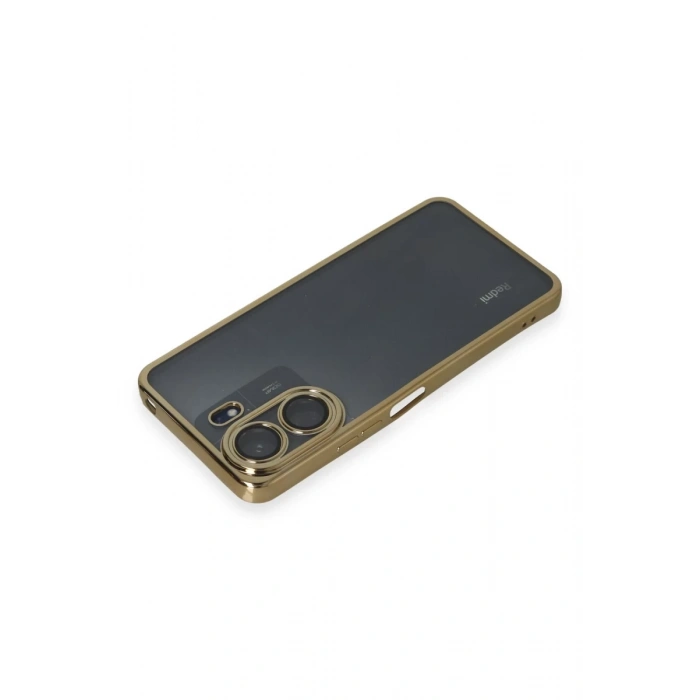 Xiaomi Redmi 13C Kılıf Lensli Silikon - Gold