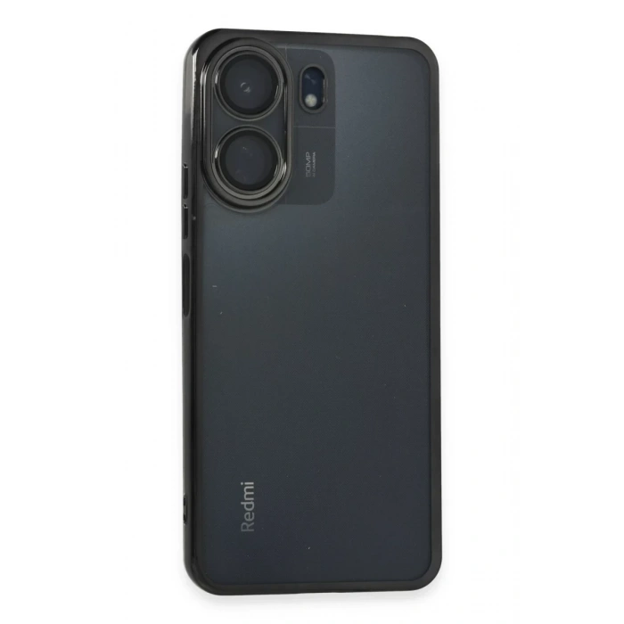Xiaomi Redmi 13C Kılıf Lensli Silikon - Siyah