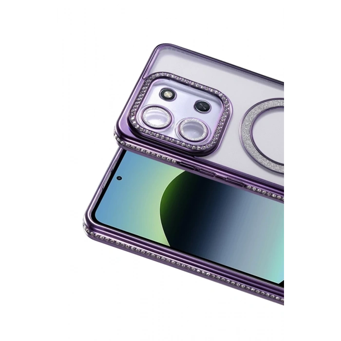 Xiaomi Redmi 15C 4G Joke Simli Magneticsafe Kılıf - Derin Mor