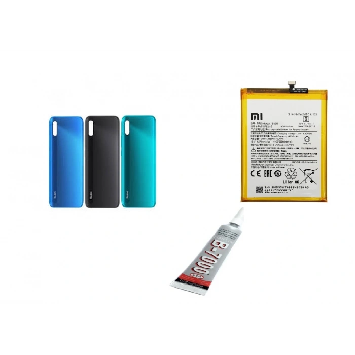 REDMİ 9A Uyumlu ARKA BATARYA KAPAĞI ,BATARYA VE B7000 YAP