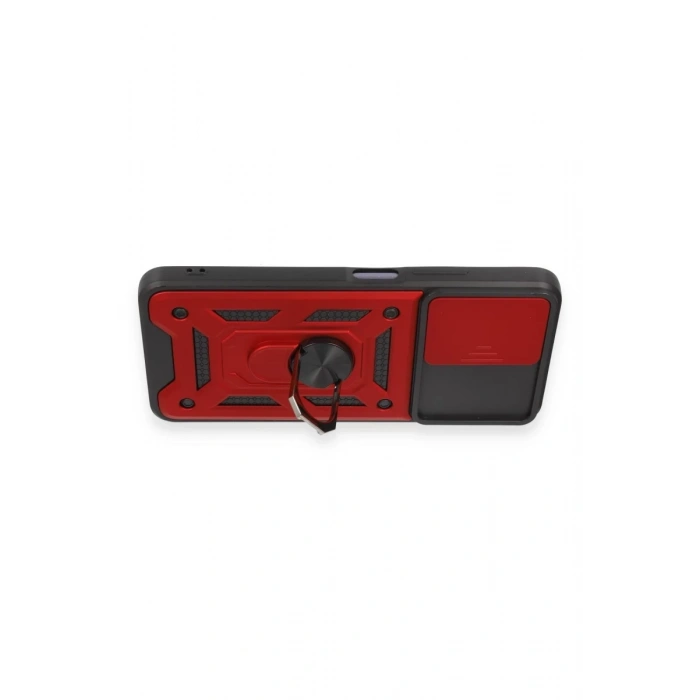 Xiaomi Redmi Note 12 5G Kılıf Pars Lens Yüzüklü Silikon - Kırmızı