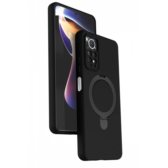 Xiaomi Redmi Note 12 Pro 4G Regal Magsafe Standlı Kapak - Siyah