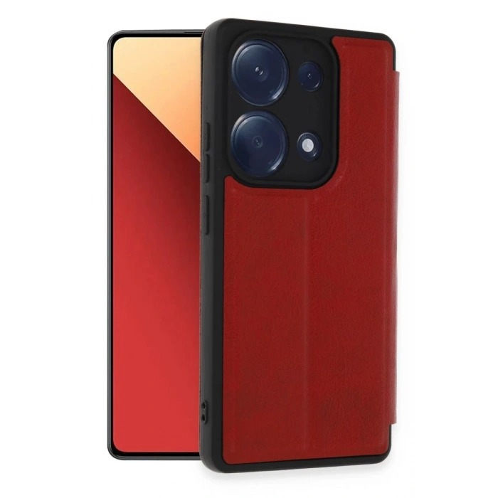 Xiaomi Redmi Note 13 Pro 4G Kılıf Flip Cover - Kırmızı