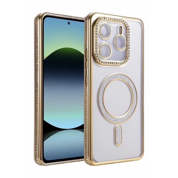 Xiaomi Redmi Note 14 4G Joke Simli Magneticsafe Kılıf - Gold
