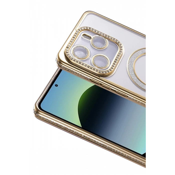 Xiaomi Redmi Note 14 4G Joke Simli Magneticsafe Kılıf - Gold