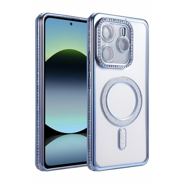 Xiaomi Redmi Note 14 4G Joke Simli Magneticsafe Kılıf - Mavi