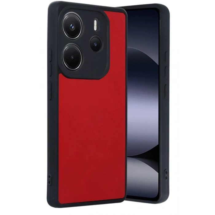 Xiaomi Redmi Note 14 4G Kılıf Aras Deri Kapak - Kırmızı