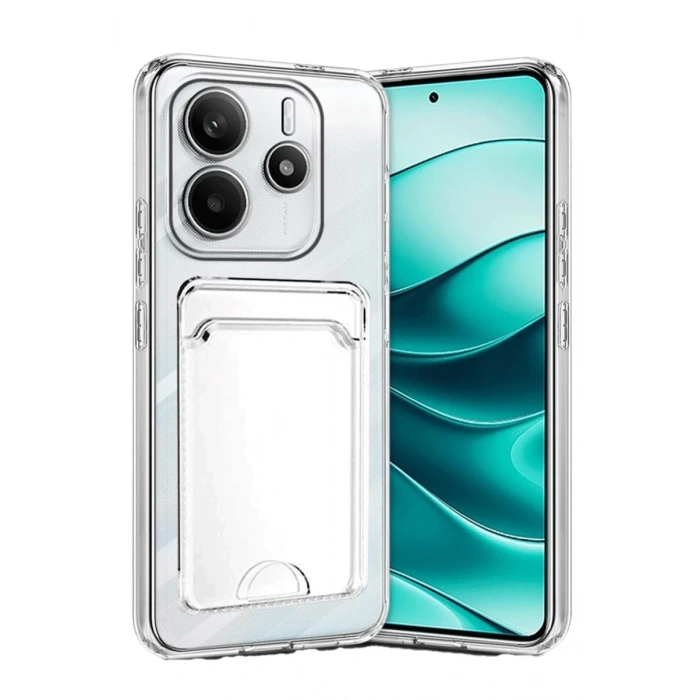 Xiaomi Redmi Note 14 4G Kılıf Kart Şeffaf Silikon - Şeffaf