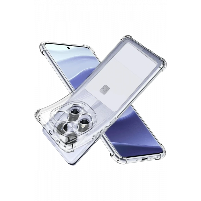 Xiaomi Redmi Note 14 Pro 4G Kılıf Kart Şeffaf Silikon - Şeffaf