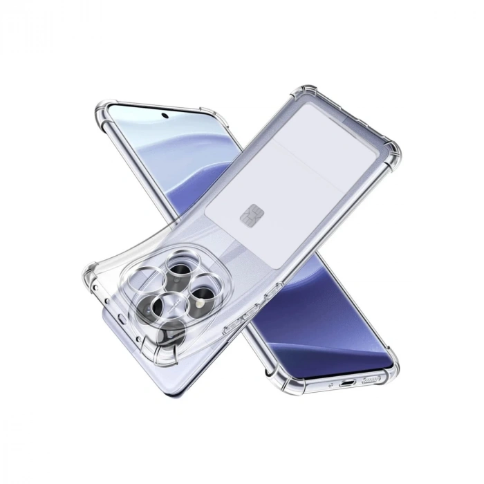 Xiaomi Redmi Note 14 Pro 4G Kılıf Kart Şeffaf Silikon - Şeffaf