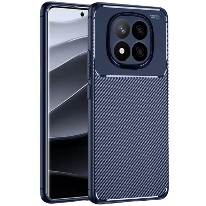 Xiaomi Redmi Note 14 Pro Plus Kılıf Auto Focus Karbon Kapak - Lacivert