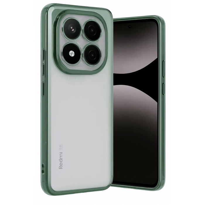 Xiaomi Redmi Note 14 Pro Plus Kılıf Lensli Silikon - Yeşil