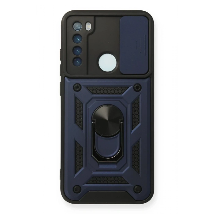 Xiaomi Redmi Note 8 Kılıf Pars Lens Yüzüklü Silikon - Lacivert