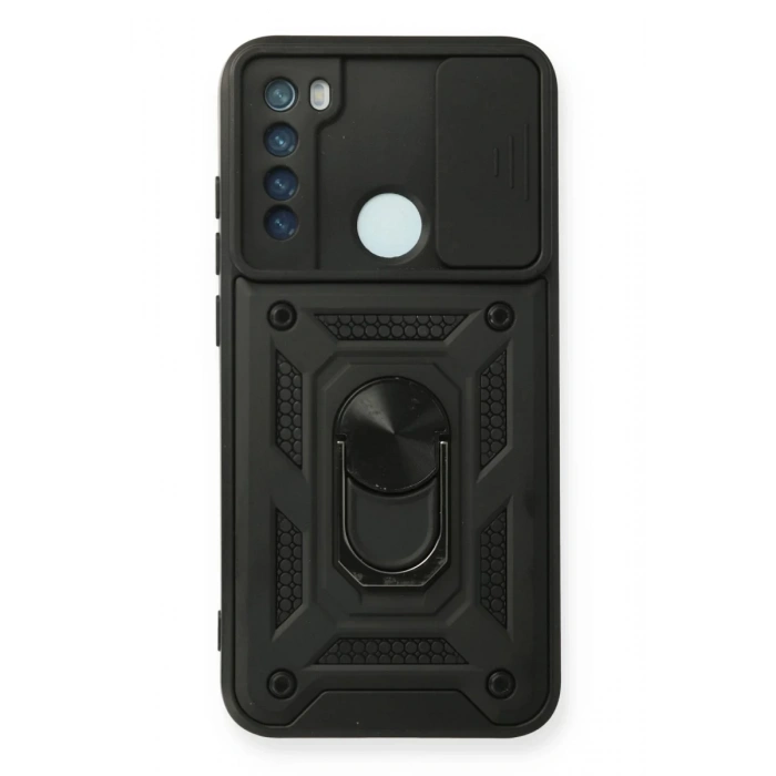 Xiaomi Redmi Note 8 Kılıf Pars Lens Yüzüklü Silikon - Siyah