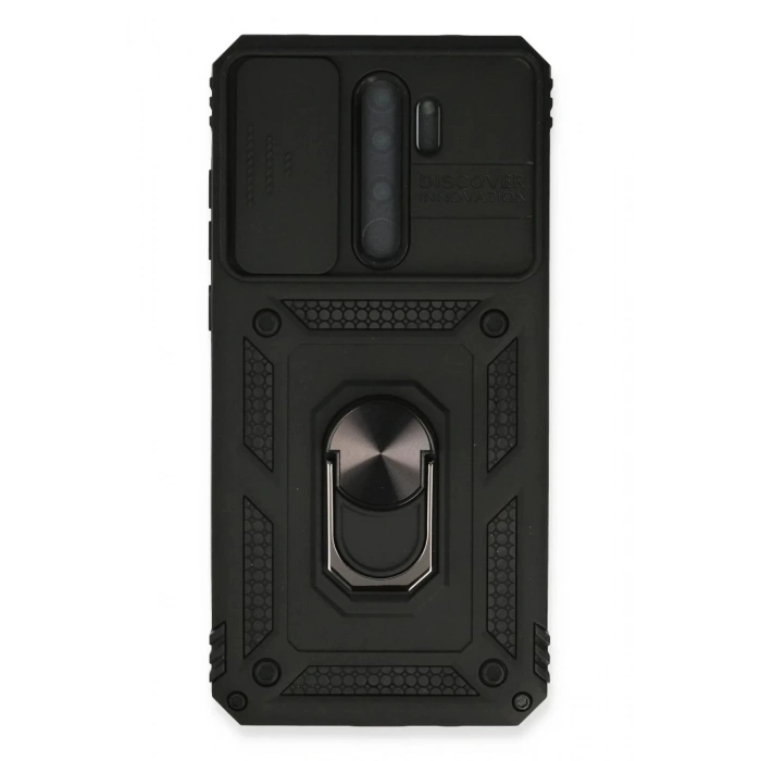 Xiaomi Redmi Note 8 Pro Kılıf Pars Lens Yüzüklü Silikon - Siyah