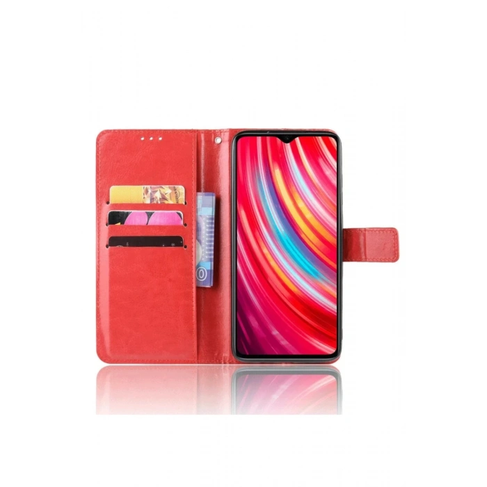 Xiaomi Redmi Note 8 Pro Kılıf Trend S Plus Kapaklı Kılıf - Kırmızı