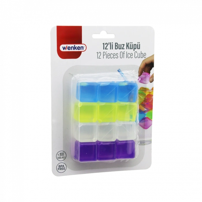 Renkli Su Dolu Plastik Buz Küpü