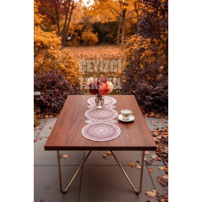 Runner Dantel Detaylı Tek Runner - 115x35cm