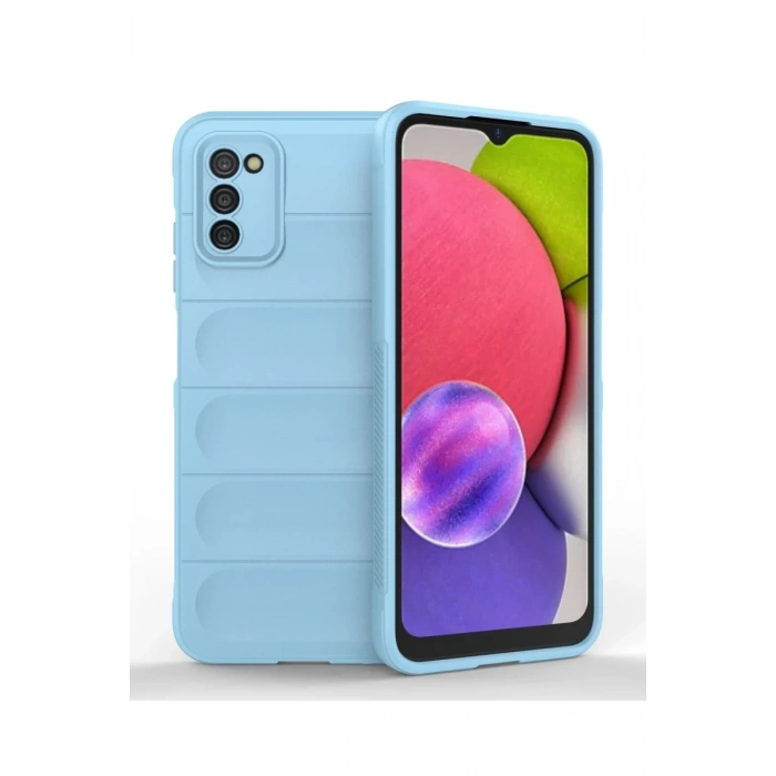 Samsung Galaxy A03S Uyumlu Kılıf Optimum Silikon - Sky Blue