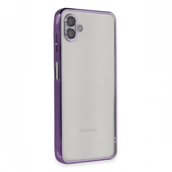 Samsung Galaxy A04 Kılıf Lensli Silikon - Mor