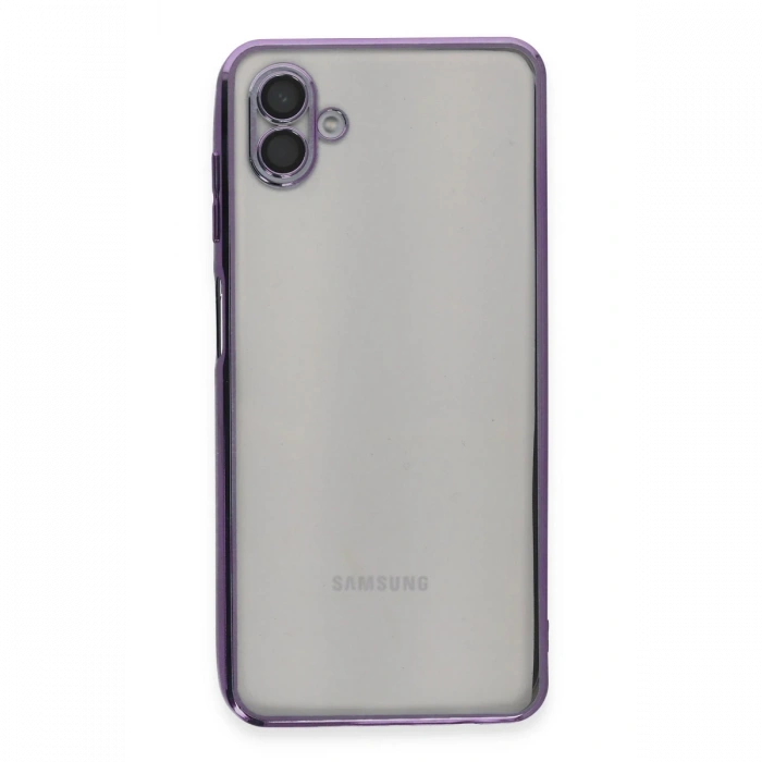Samsung Galaxy A04 Kılıf Lensli Silikon - Mor