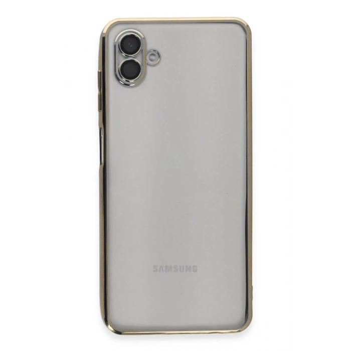 Samsung Galaxy A04 Uyumlu Kılıf Lensli Silikon - Gold